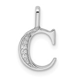 14K White Gold Diamond Letter C Initial Pendant - PM-4A2BD073-3402