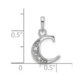 14K White Gold Diamond Letter C Initial Pendant - YC-94091F3C-6728