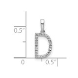 14K White Gold Diamond Letter D Initial Pendant - PM-6E137214-4054