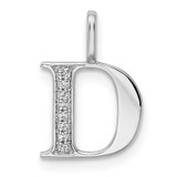 14K White Gold Diamond Letter D Initial Pendant - PM-A767FA03-8549