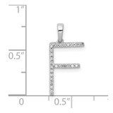 14K White Gold Diamond Letter F Initial Pendant - PM-40314A34-9483