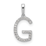14K White Gold Diamond Letter G Initial Pendant - PM-415D23D3-5949