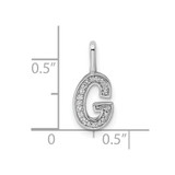 14K White Gold Diamond Letter G Initial Pendant - PM-E83AFC08-6699