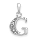 14K White Gold Diamond Letter G Initial Pendant - YC-8765C8A2-1086