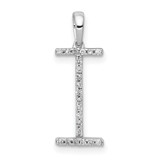 14K White Gold Diamond Letter I Initial Pendant - PM-C33CA827-2485
