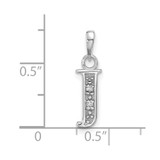 14K White Gold Diamond Letter J Initial Pendant - YC-49C757EE-2332