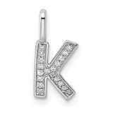 14K White Gold Diamond Letter K Initial Pendant - PM-92B28DD1-3536