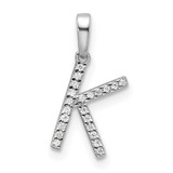 14K White Gold Diamond Letter K Initial Pendant - PM-A29C4375-9384