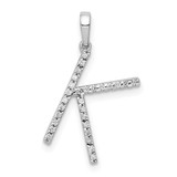 14K White Gold Diamond Letter K Initial Pendant - PM-C2FB97E5-4276
