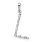 14K White Gold Diamond Letter L Initial Pendant - PM-DAF5B441-6356