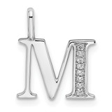 14K White Gold Diamond Letter M Initial Pendant - PM-1D9E2534-8503