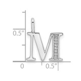 14K White Gold Diamond Letter M Initial Pendant - PM-1D9E2534-8503