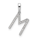 14K White Gold Diamond Letter M Initial Pendant - PM-2FEEFF8D-1759