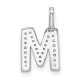 14K White Gold Diamond Letter M Initial Pendant - PM-F4CA89FE-9630