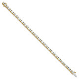 14k 10 carat Lab Grown Diamond VS+ F+ Complete Emerald and Round Tennis Bracelet