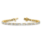 14k 10 carat Lab Grown Diamond VS+ F+ Complete Emerald and Round Tennis Bracelet