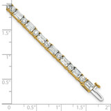 14k 10 carat Lab Grown Diamond VS+ F+ Complete Emerald and Round Tennis Bracelet