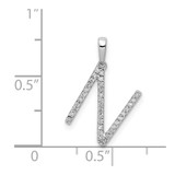 14K White Gold Diamond Letter N Initial Pendant - PM-7E8FAB6C-2436