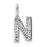 14K White Gold Diamond Letter N Initial Pendant - PM-7EEEFFF3-4088