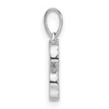 14K White Gold Diamond Letter S Initial Pendant - PM-481FE17C-5925