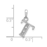 14K White Gold Diamond Letter T Initial Pendant - YC-B6915BFA-8612