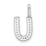 14K White Gold Diamond Letter U Initial Pendant - PM-518D0007-3748