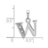 14K White Gold Diamond Letter W Initial Pendant - YC-09C92B78-3513