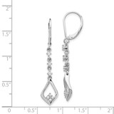 14k White Gold Diamond Leverback Dangle Earrings