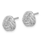 14k White Gold Diamond Love Knot Earrings - EM-F50A3771-9906
