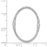 14k White Gold Diamond Oval Chain Slide Pendant
