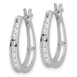 14k White Gold Diamond Oval Hinged Hoop Earrings - EM-4879ABC7-6315