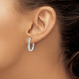 14k White Gold Diamond Oval Hinged Hoop Earrings - EM-BF789EA4-1370