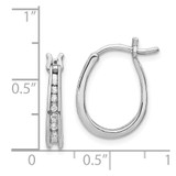 14k White Gold Diamond Oval Hinged Hoop Earrings - EM-CC51DA20-7562