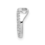 14k White Gold Diamond Peace Sign Slide