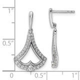 14k White Gold Diamond Post Dangle Earrings