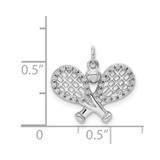 14k White Gold Diamond Rackets and Ball Pendant
