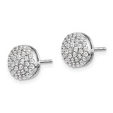 14k White Gold Diamond Round Cluster Post Earrings