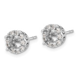 14k White Gold Diamond Semi-mount Stud Earrings - EM-762E61CE-9225