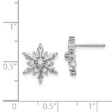 14k White Gold Diamond Snowflake Earrings - EM-50D909EE-1919