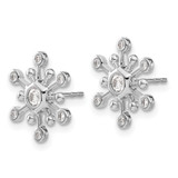 14k White Gold Diamond Snowflake Earrings - EM-6F431E78-4229