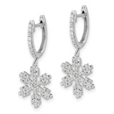 14k White Gold Diamond Snowflake Earrings - EM-E0343923-5065