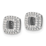 14k White Gold Diamond Square Earring Jackets - EJ-53BC0357-3537