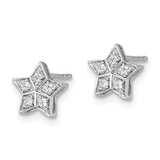 14k White Gold Diamond Star Post Earrings - EM-3443C5EE-9728