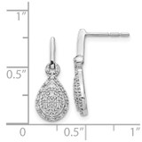 14k White Gold Diamond Teardrop Post Earrings - EM-15DAC268-4690