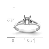 14k White Gold Diamond/6x4mm Emerald-cut Gemstone Ring Mounting