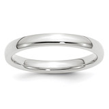 10k White Gold 3mm Standard Weight Comfort Fit Wedding Band Size 12