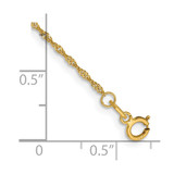 14K 10 inch 1.10mm Singapore with Spring Ring Clasp Anklet
