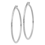 14k White Gold Diamond-cut 2mm Round Tube Hoop Earrings - TC-10EA609C-3126