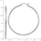 14k White Gold Diamond-cut 2mm Round Tube Hoop Earrings - TC-10EA609C-3126