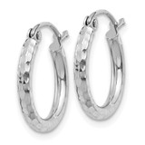 14k White Gold Diamond-cut 2mm Round Tube Hoop Earrings - TC-14F843AC-5815